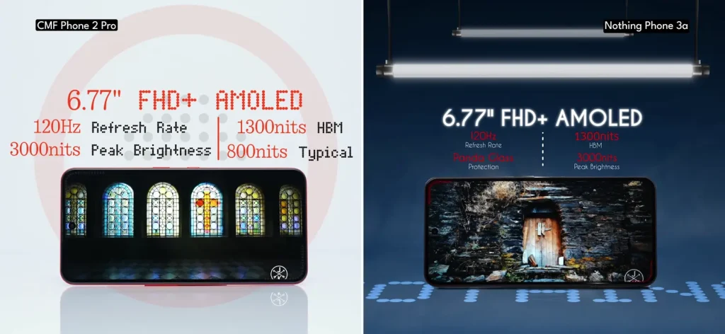 CMF Phone 2 Pro vs Nothing Phone 3a: Detailed Comparison and Review 8 CMF Phone 2 Pro vs Nothing Phone 3a Display 1