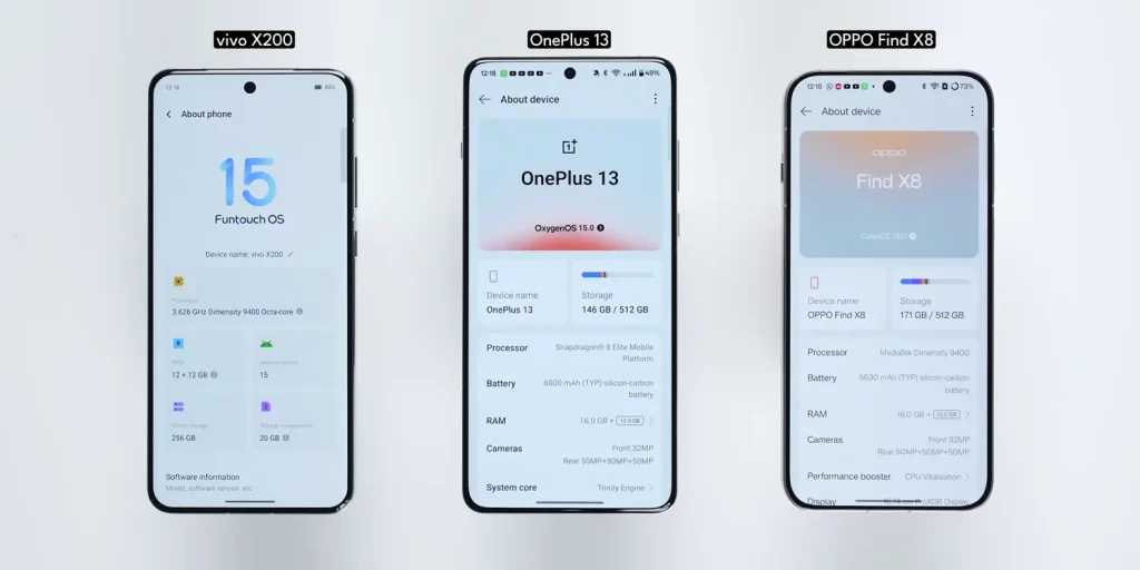 OnePlus 13 vs Vivo X200 vs Oppo Find X8: Which Android Flagship Should You Buy Under ₹70,000? 30 OnePlus 13 vs Vivo X200 vs Oppo Find X8 Software 1