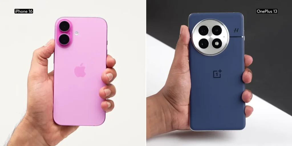 OnePlus 13 vs iPhone 16: Which Smartphone Should You Buy Under ₹70,000? 1 OnePlus 13 vs iPhone 16 Design 1