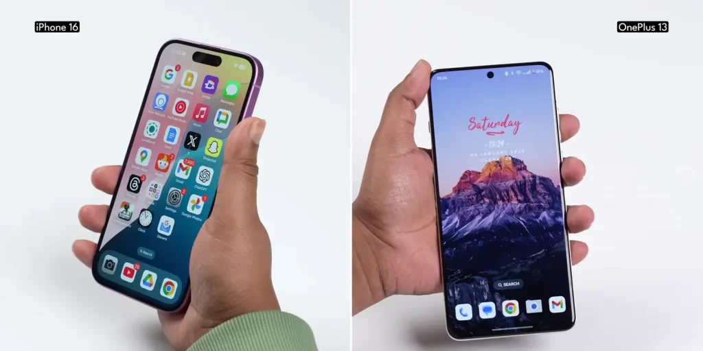 OnePlus 13 vs iPhone 16: Which Smartphone Should You Buy Under ₹70,000? 11 OnePlus 13 vs iPhone 16 Design 3