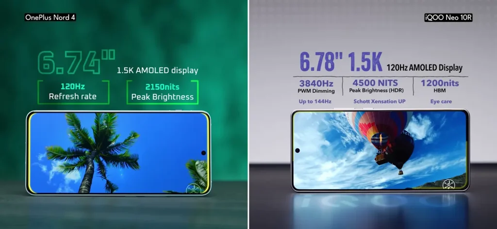 iQOO Neo 10R vs OnePlus Nord 4: Which Phone Should You Buy Under ₹25,000? 7 iQOO Neo 10R vs OnePlus Nord 4 Display