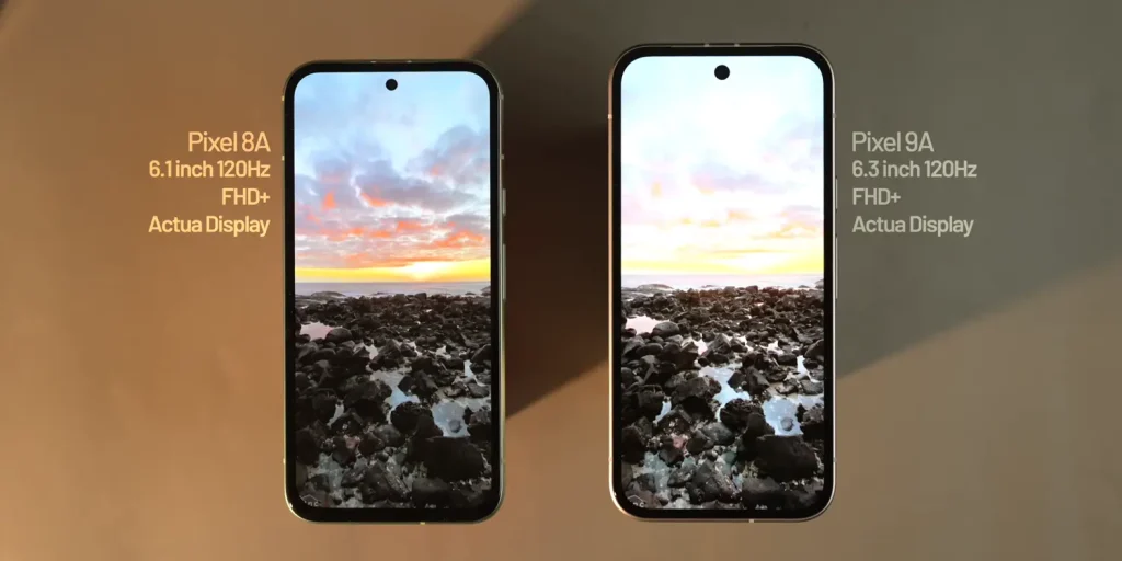 Google Pixel 8a vs Pixel 9a Display 1